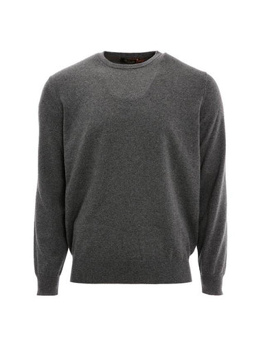 Classic Crew Neck Cashmere Knit Top Grey Melange - LORO PIANA - BALAAN 1