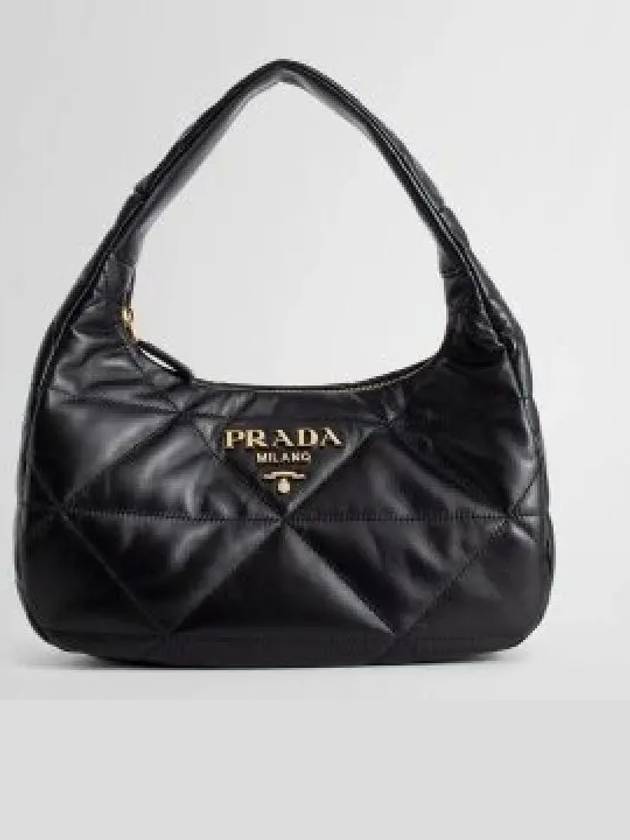 Logo Quilted Leather Shoulder Bag Black - PRADA - BALAAN 2