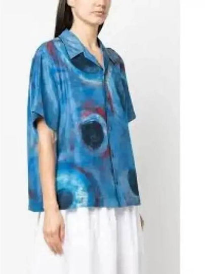 Haboutai Print Silk Short Sleeve Shirt Blue - MARNI - BALAAN 2