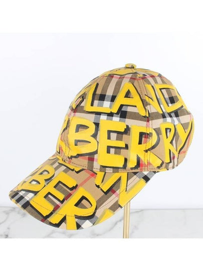 Yellow Graffiti Ball Cap Hat - BURBERRY - BALAAN 2