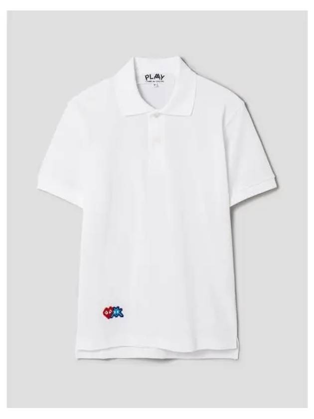 Men s Invader Double Heart Waffen Polo T shirt Blouse Southern White Domestic Product GM0023031075430 - COMME DES GARCONS PLAY - BALAAN 1