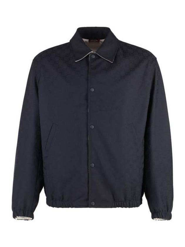 GG Jacquard Reversible Polyester Jacket Navy - GUCCI - BALAAN 2