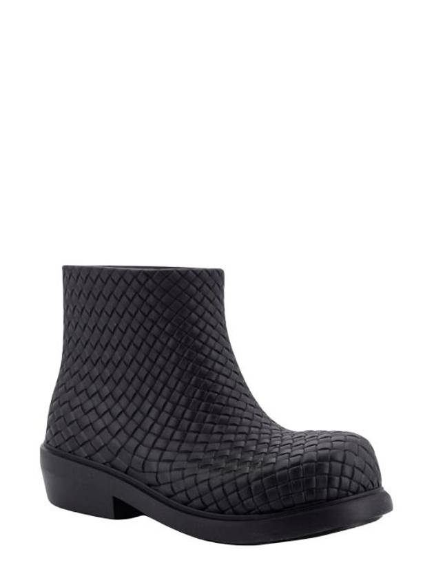 Fireman Intrecciato Leather Ankle Boots Black - BOTTEGA VENETA - BALAAN 3