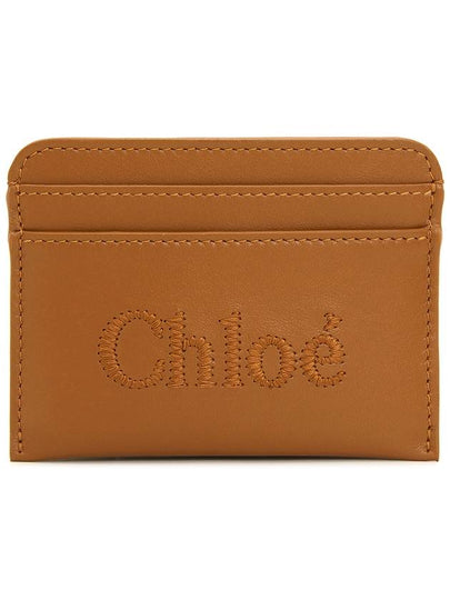 Sense Embroidered Logo Calfskin Card Wallet Brown - CHLOE - BALAAN 2