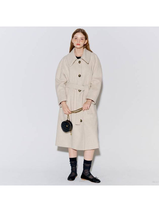 Wool Raglan Single Long Coat Oatmeal - OPENING SUNSHINE - BALAAN 2