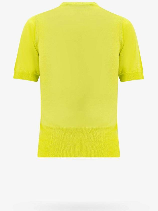 Women's ORB Logo Wool Silk Blend Crop Knit Top Yellow - VIVIENNE WESTWOOD - BALAAN 3