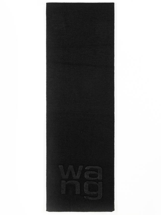 Compact Deboss Logo Scarf Black - ALEXANDER WANG - BALAAN 5