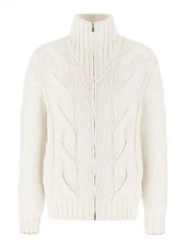 Cable cashmere zip up cardigan 270396 - BRUNELLO CUCINELLI - BALAAN 1