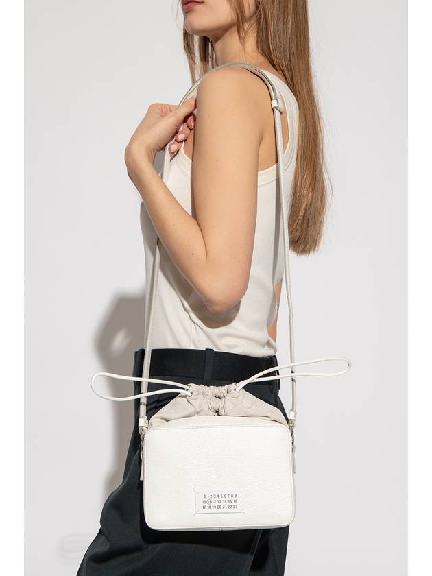 Logo Patch Leather Bucket Cross Bag White - MAISON MARGIELA - BALAAN 3