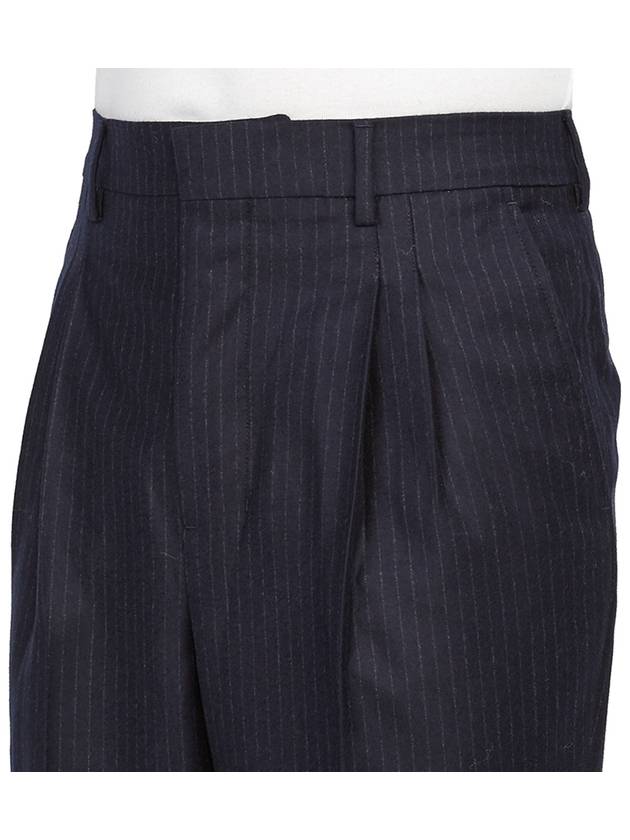 Men's Pinstriped Tailored Cropped Slacks Navy - AMI - BALAAN 9