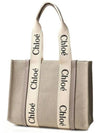 Woody Canvas Medium Tote Bag Grey - CHLOE - BALAAN 2