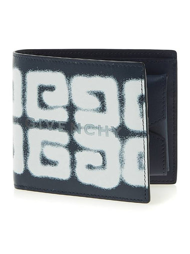 Graffiti Logo Half Wallet Navy - GIVENCHY - BALAAN 1