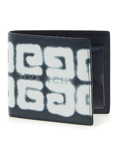 Graffiti Logo Half Wallet Navy - GIVENCHY - BALAAN 2