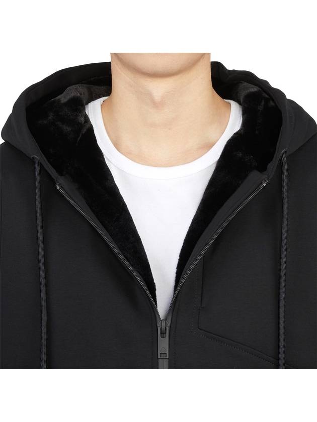 Tilden Fox Fur Zip Up Hoodie Black - MOOSE KNUCKLES - BALAAN 9