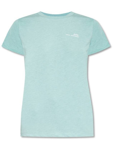 Women's Small Logo Short Sleeve T-Shirt Light Blue - A.P.C. - BALAAN 1