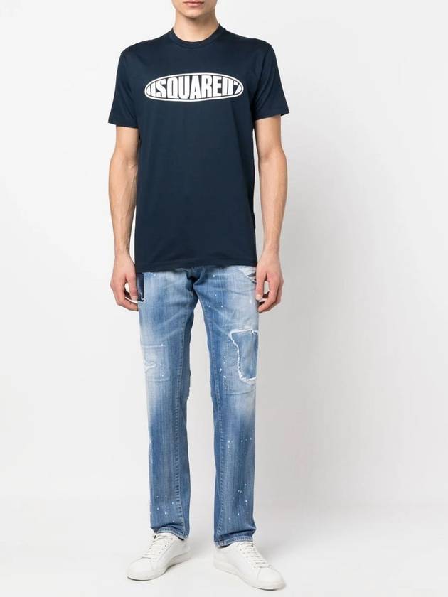 short sleeve t-shirt S74GD1097S23009478 BLUE NAVY - DSQUARED2 - BALAAN 3