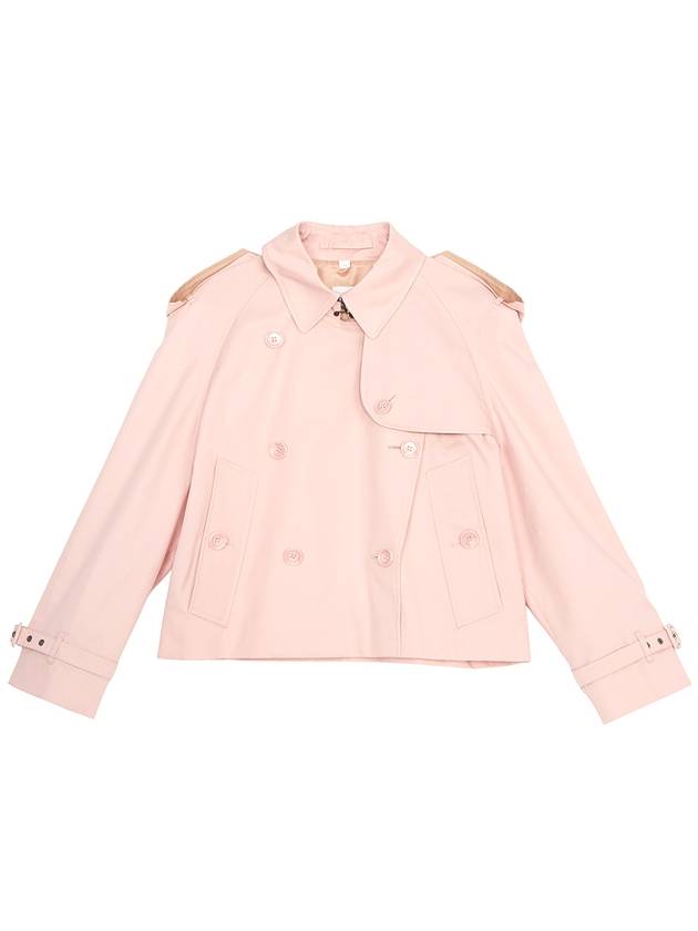 Cotton Gabardine Cropped Trench Coat Pink - BURBERRY - BALAAN 2