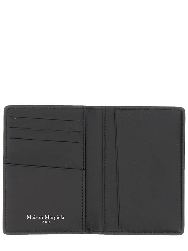 Stitched Bi-Fold Leather Card Wallet Black - MAISON MARGIELA - BALAAN 9