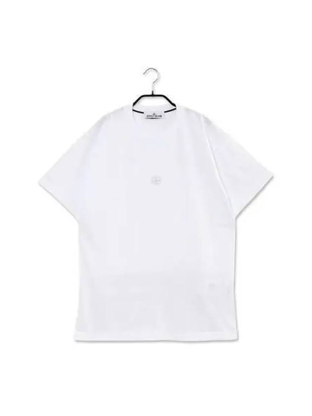 Embroidered Logo Short Sleeve T-Shirt White - STONE ISLAND - BALAAN 2