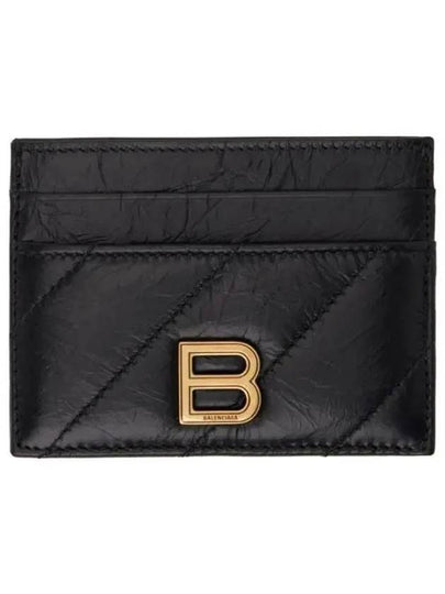 Crush Quilted Calfskin Card Wallet Black - BALENCIAGA - BALAAN 2