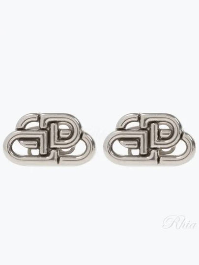 BB Logo Stud Earrings Silver - BALENCIAGA - BALAAN 2