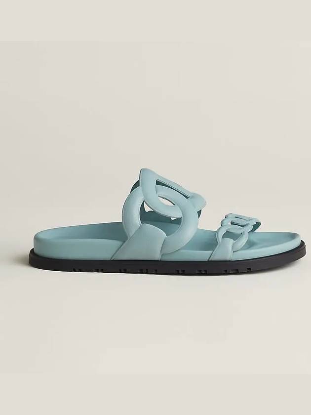 Extra Leather Sandals Blue - HERMES - BALAAN 3