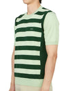 Crewneck Silk Cotton Knit Top Green Emerald - PRADA - BALAAN 3