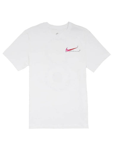 Men's Sportswear Logo Print Cotton Short Sleeve T-Shirt White - NIKE - BALAAN 1