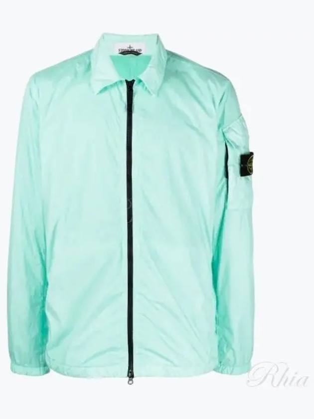 Crinkle Reps Nylon Garment Dyed Overshirt Zip Up Jacket Sky Blue - STONE ISLAND - BALAAN 2