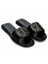 Double T Slide Slippers Black - TORY BURCH - BALAAN 2