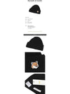 Fox Head Patch Beanie Black - MAISON KITSUNE - BALAAN.