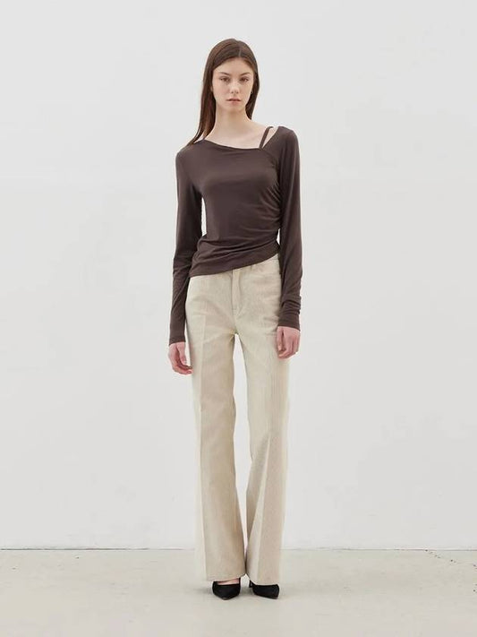 Corduroy semi bootcut pants beige - LESEIZIEME - BALAAN 2