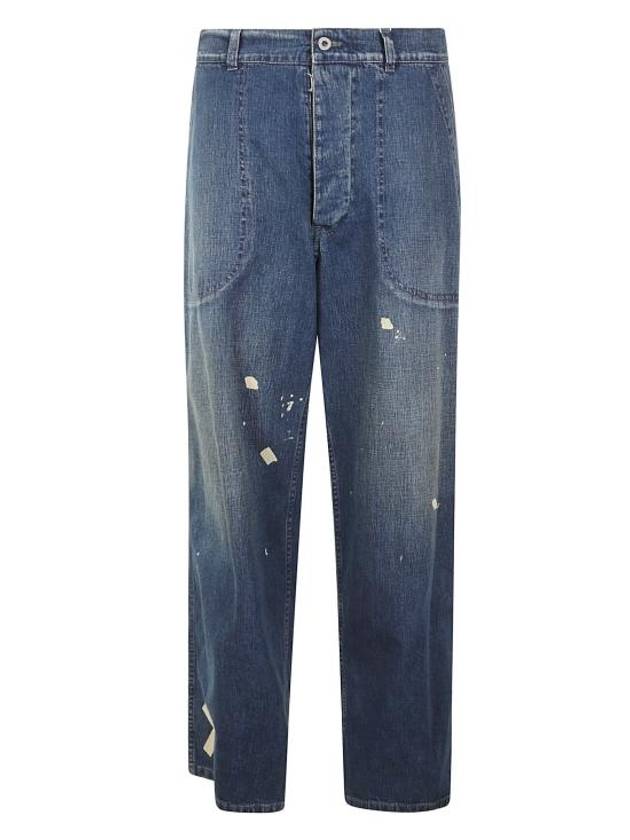 Paint Splatter Cotton Wide Jeans Indigo - MAISON MARGIELA - BALAAN 1