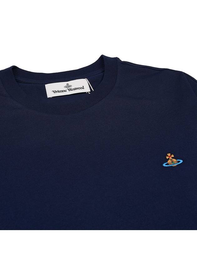 ORB Logo Cotton Short Sleeve T-Shirt Navy - VIVIENNE WESTWOOD - BALAAN 4