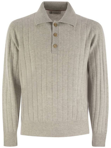 Cashmere knit polo shirt - BRUNELLO CUCINELLI - BALAAN 1