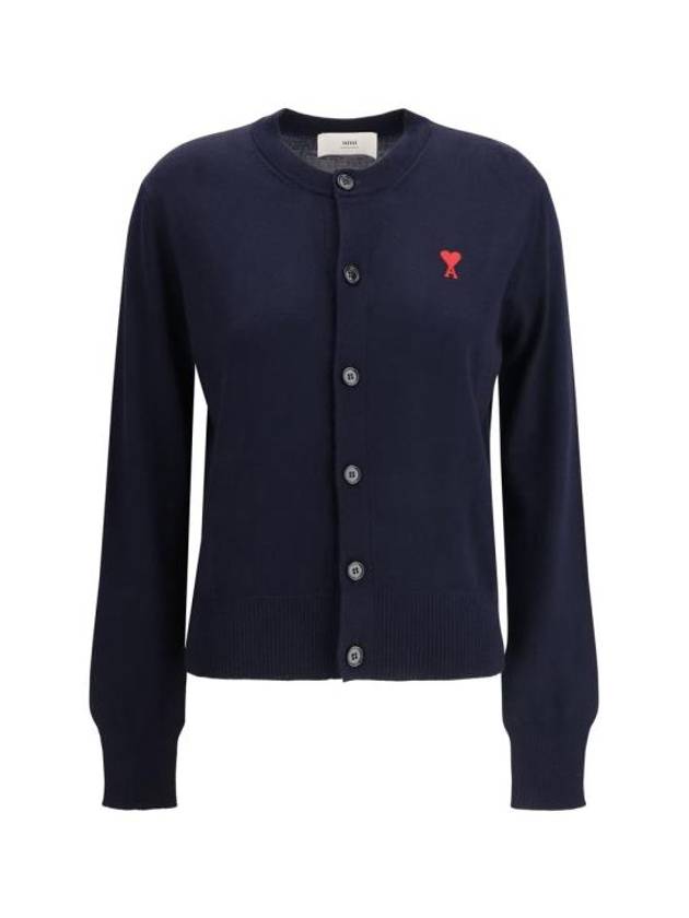 De Coeur Crew Neck Cardigan Navy - AMI - BALAAN 2