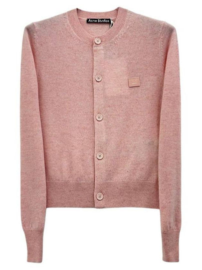 Face Patch Crop Cardigan Pink - ACNE STUDIOS - BALAAN 2