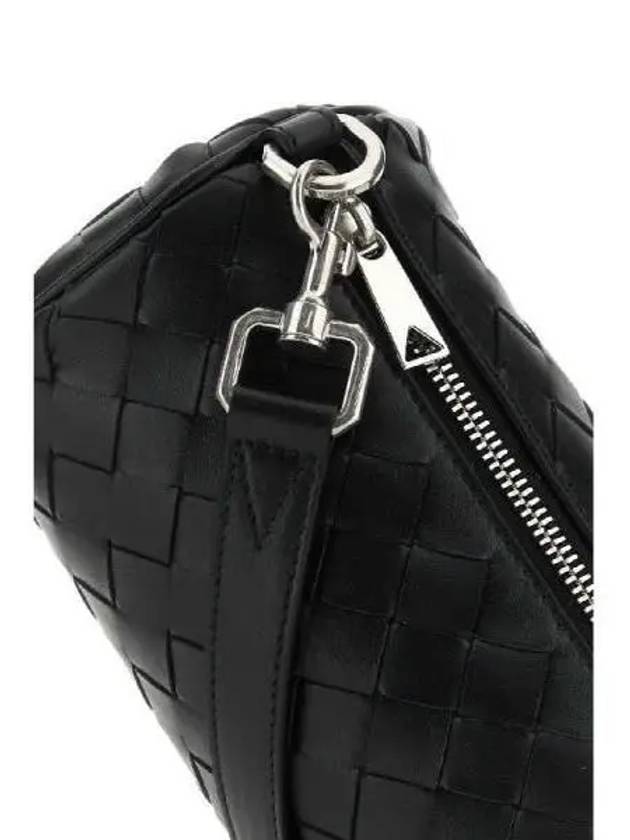 Intrecciato Barrel Leather Cross Bag Black - BOTTEGA VENETA - BALAAN 5