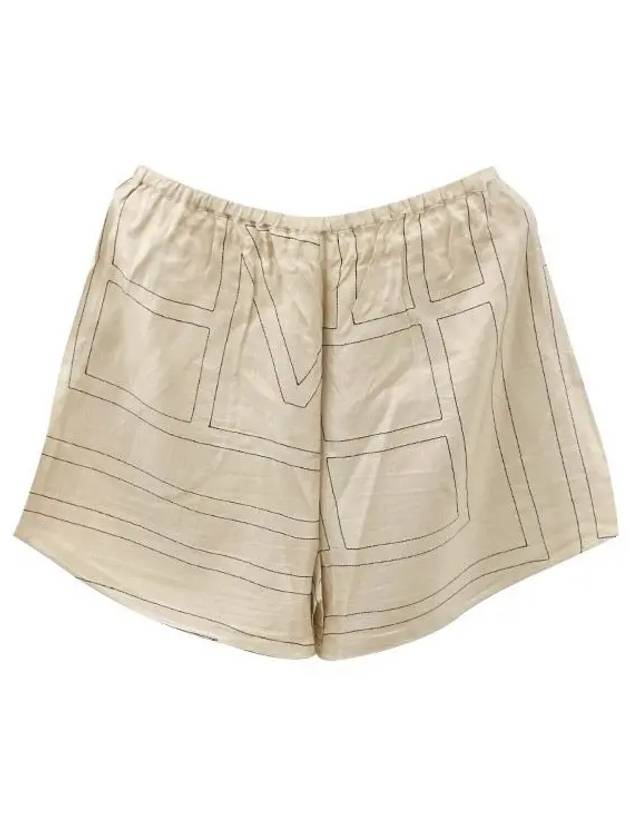 Monogram Silk Pyjamas Shorts Ivory - TOTEME - BALAAN 3