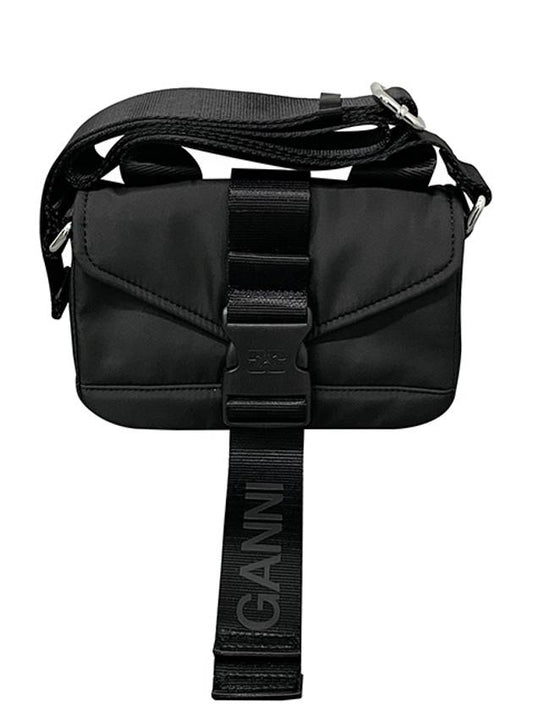 Women's Recycled Tech Mini Cross Bag Black - GANNI - BALAAN 2