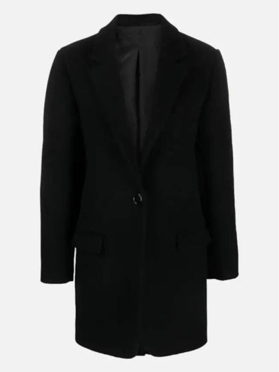 Jilinka Button Up Virgin Wool Blend Single Coat Black - ISABEL MARANT - BALAAN 2