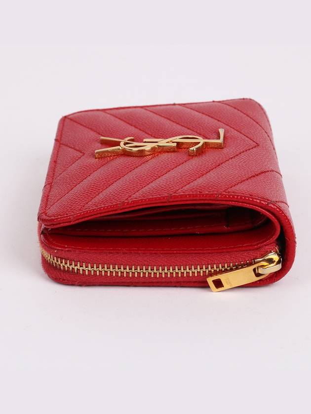 YSL gold plated red women s wallet 403723 - SAINT LAURENT - BALAAN 5