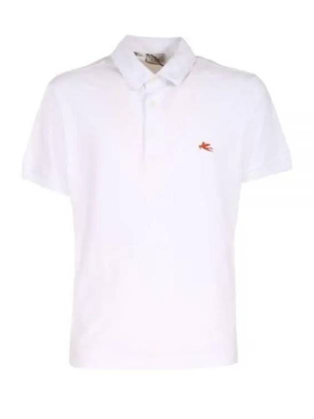 Embroidered Logo Short Sleeve Polo Shirt White - ETRO - BALAAN 2