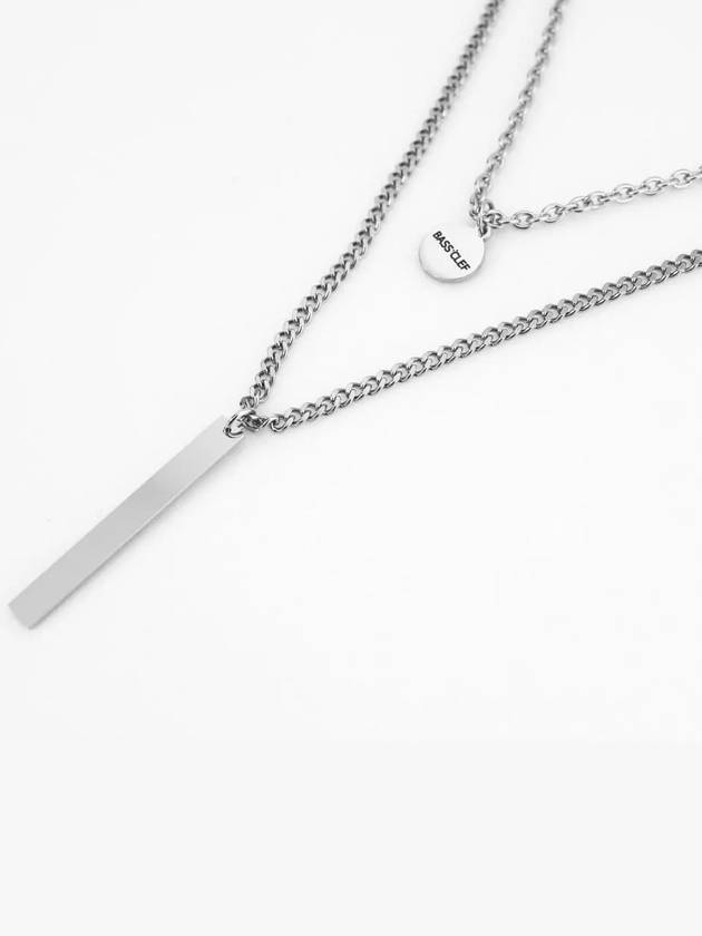 Men's Stick Chain Necklace Silver - BASSCLEF - BALAAN 4