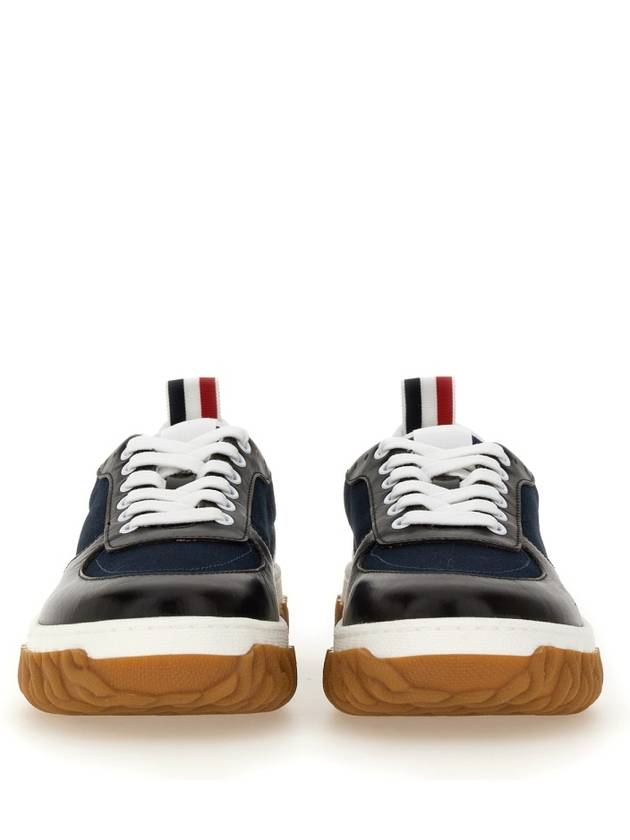 Letterman Panel Low-Top Sneakers Navy - THOM BROWNE - BALAAN 6