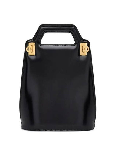 Wanda North South Mini Tote Bag Black - SALVATORE FERRAGAMO - BALAAN 1