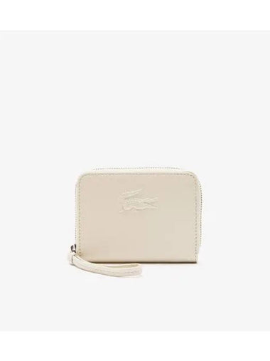 Women s City Coat Zipper Half Wallet Ivory - LACOSTE - BALAAN 1