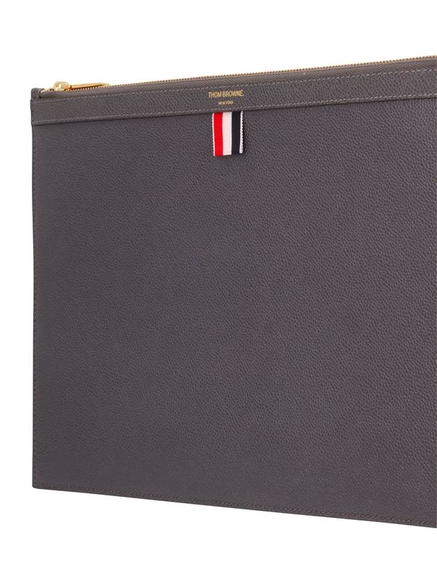 Medium Document Holder Clutch Bag Dark Grey - THOM BROWNE - BALAAN 4