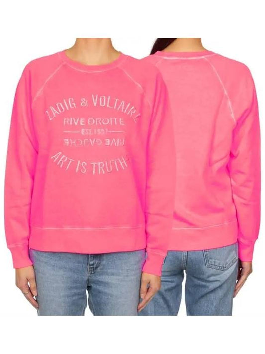 Embroidered Logo Sweatshirt Pink - ZADIG & VOLTAIRE - BALAAN 2