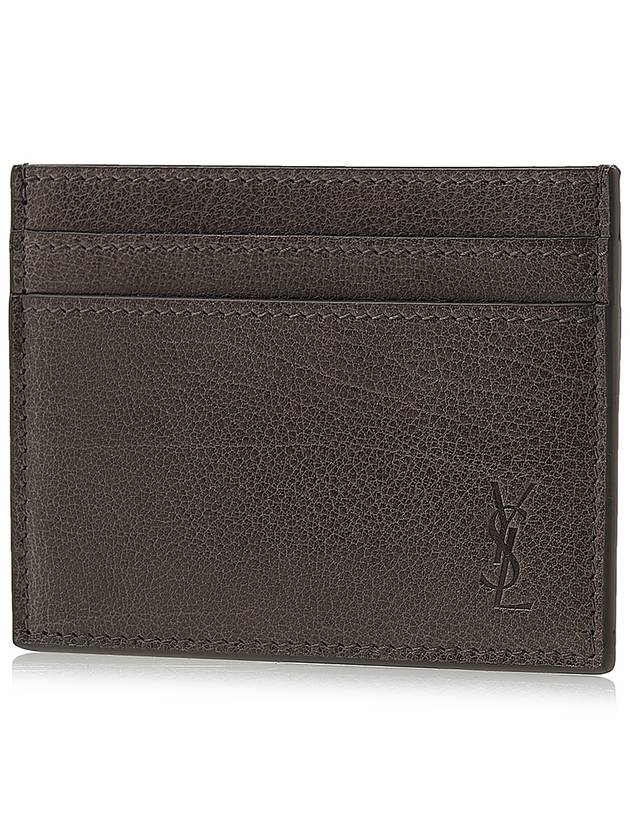 Cassandra Shadow Card Wallet Dark Anthracite - SAINT LAURENT - BALAAN 3